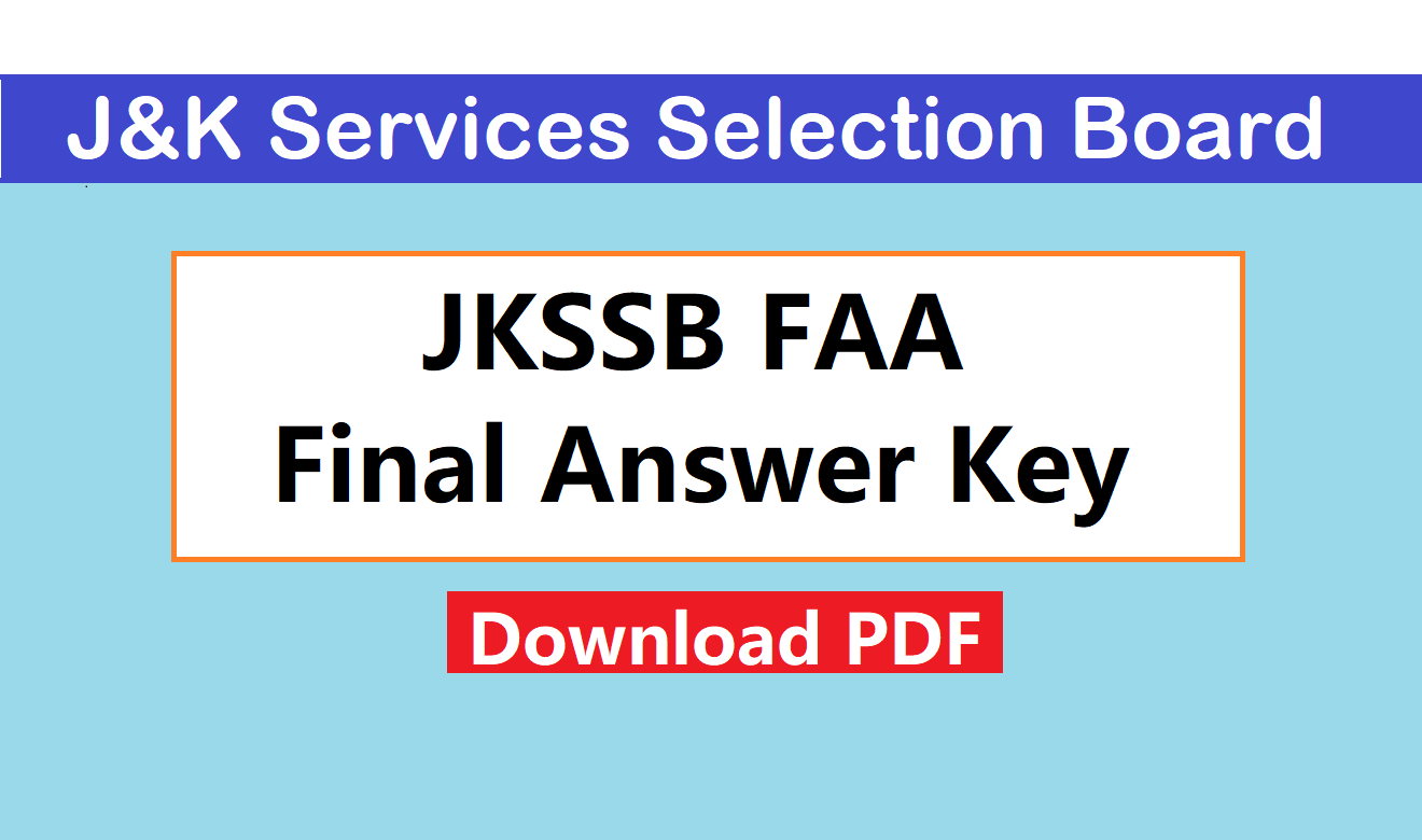 JKSSB FAA Final Answer Key