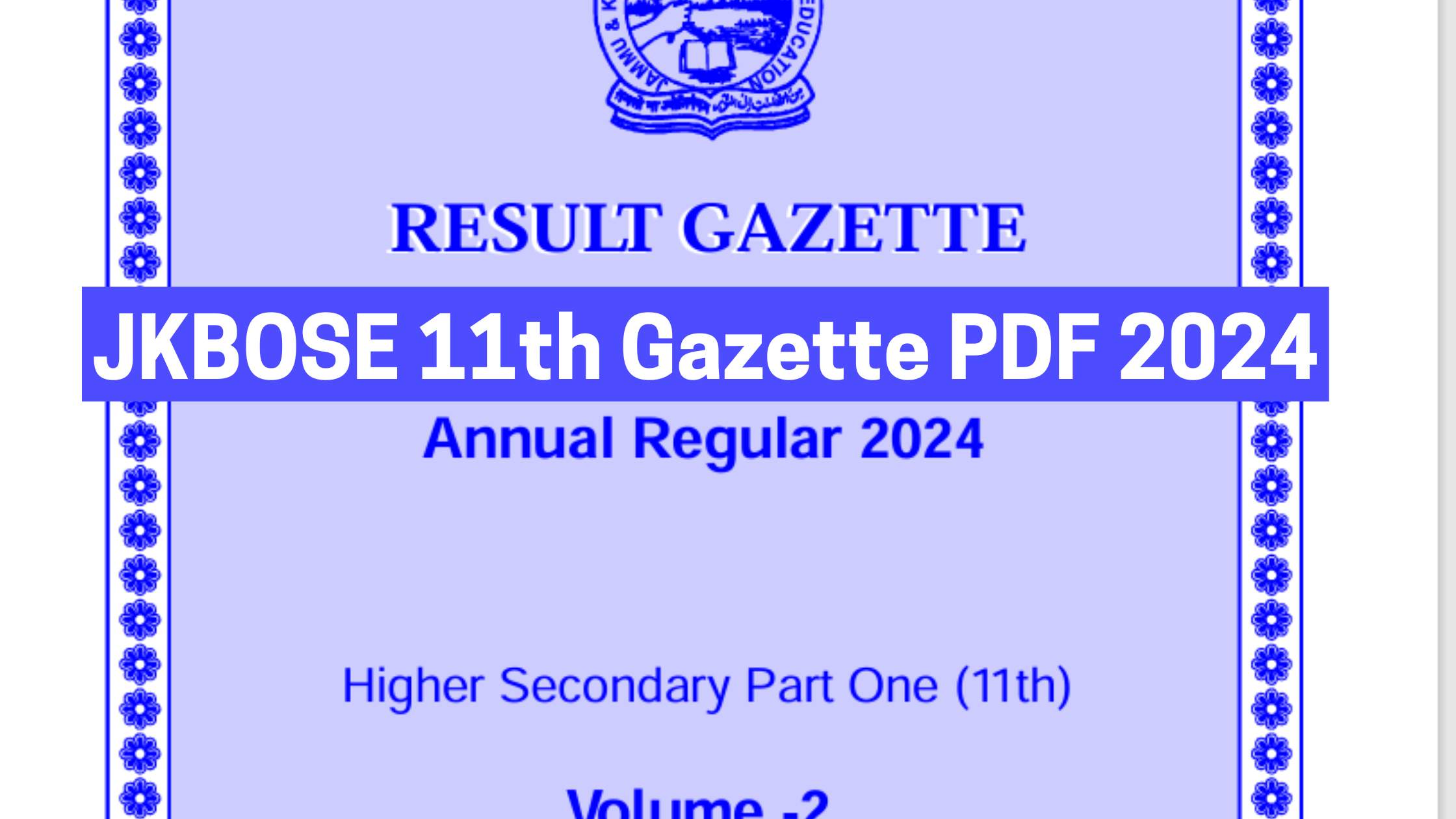 JKBOSE 11th Gazette PDF 2024