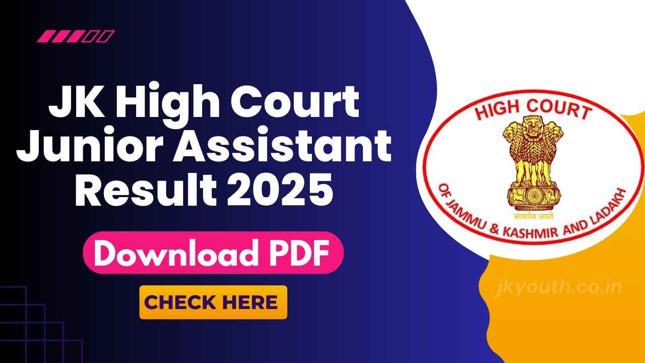 JK High Court Junior Assistant Result 2025
